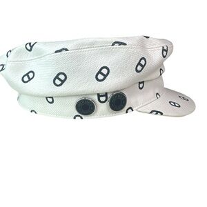Hermès Hermes Cotton Polyurethane Metal Casquette Hat White